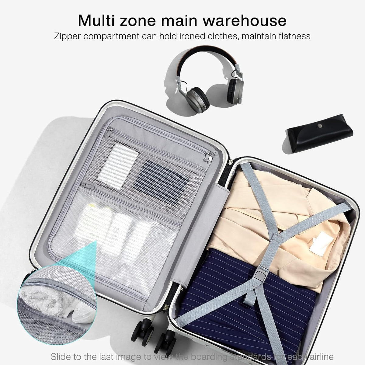 Grace Expandable Carry On Luggage with Wheels Airline Approved Hard Shell Suitcases with Front Pocket，Top Opening Luggage with TSA Lock for Short Business Travel, Blackish Green.