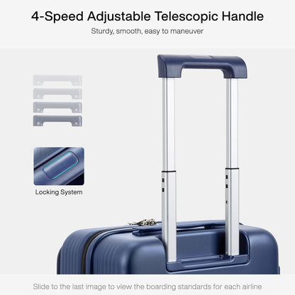 Grace Expandable Carry On Luggage with Wheels Airline Approved Hard Shell Suitcases with Front Pocket，Top Opening Luggage with TSA Lock for Short Business Travel, Blackish Green.