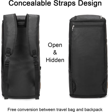 Garment Bag with Shoe Pouch Carry On Convertible Travel Duffel Bag for Men Women, 2 in 1 Hanging Suitcase Suit Business Travel Bag, Brown