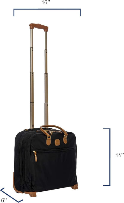 X-Travel 2.0 Rolling Carry-On 16 x 13.7 x 6 Inch, Water-Resistant Underseat Bag with Silent Wheels, Retractable Handle and Laptop Pocket - Navy