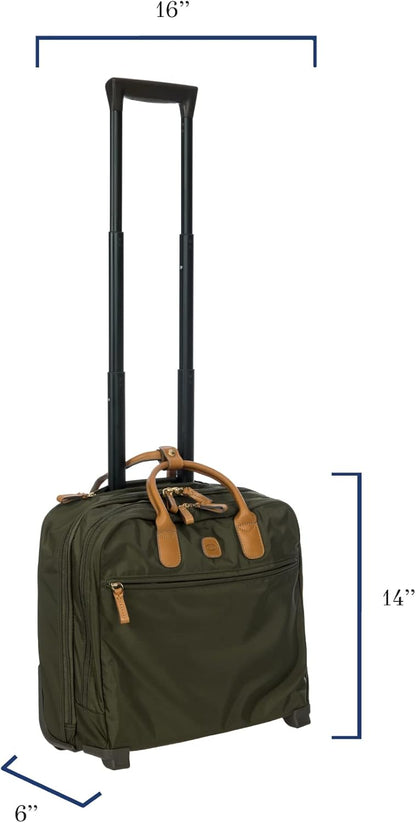 X-Travel 2.0 Rolling Carry-On 16 x 13.7 x 6 Inch, Water-Resistant Underseat Bag with Silent Wheels, Retractable Handle and Laptop Pocket - Navy