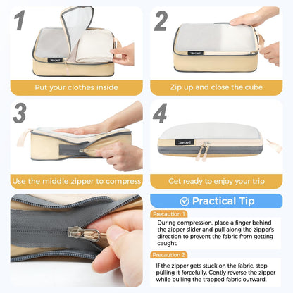 6 Set Ultralight Compression Packing Cubes Packing Organizer for Travel Accessories Luggage Suitcase Backpack