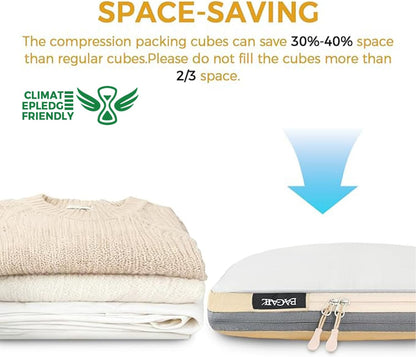 6 Set Ultralight Compression Packing Cubes Packing Organizer for Travel Accessories Luggage Suitcase Backpack