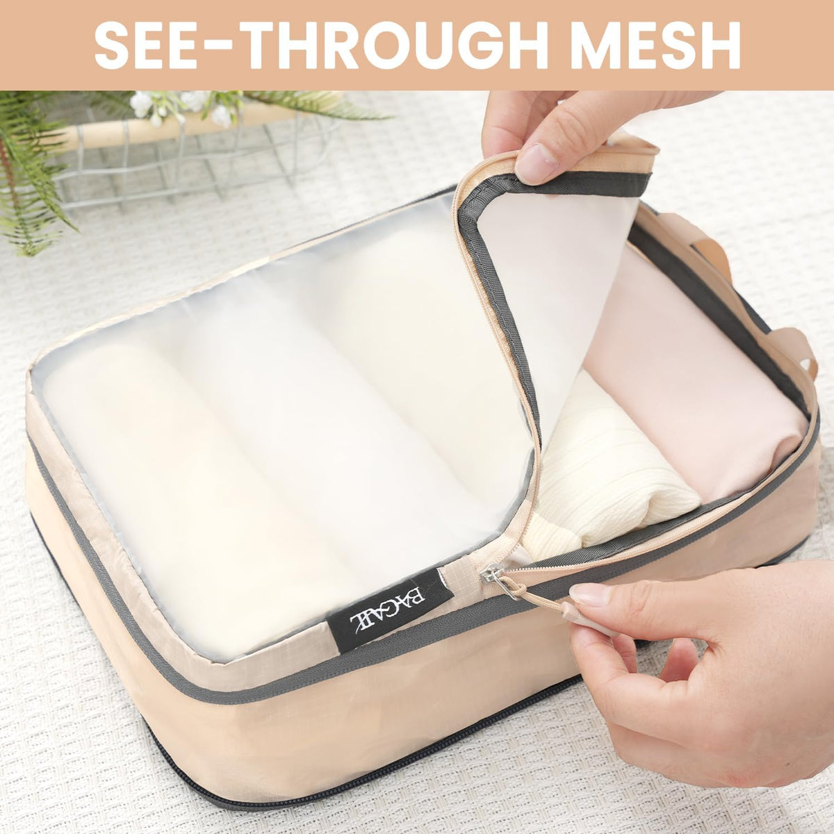 6 Set Ultralight Compression Packing Cubes Packing Organizer for Travel Accessories Luggage Suitcase Backpack