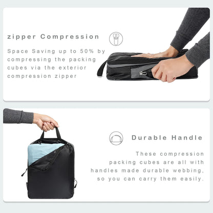 6 Set Ultralight Compression Packing Cubes Packing Organizer for Travel Accessories Luggage Suitcase Backpack