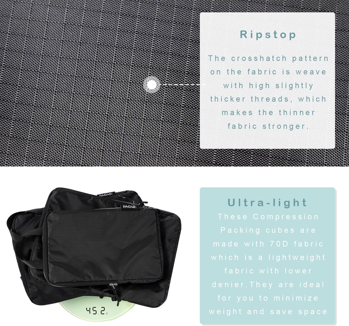 6 Set Ultralight Compression Packing Cubes Packing Organizer for Travel Accessories Luggage Suitcase Backpack