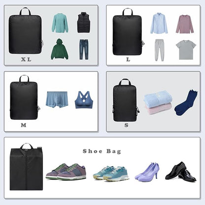 6 Set Ultralight Compression Packing Cubes Packing Organizer for Travel Accessories Luggage Suitcase Backpack