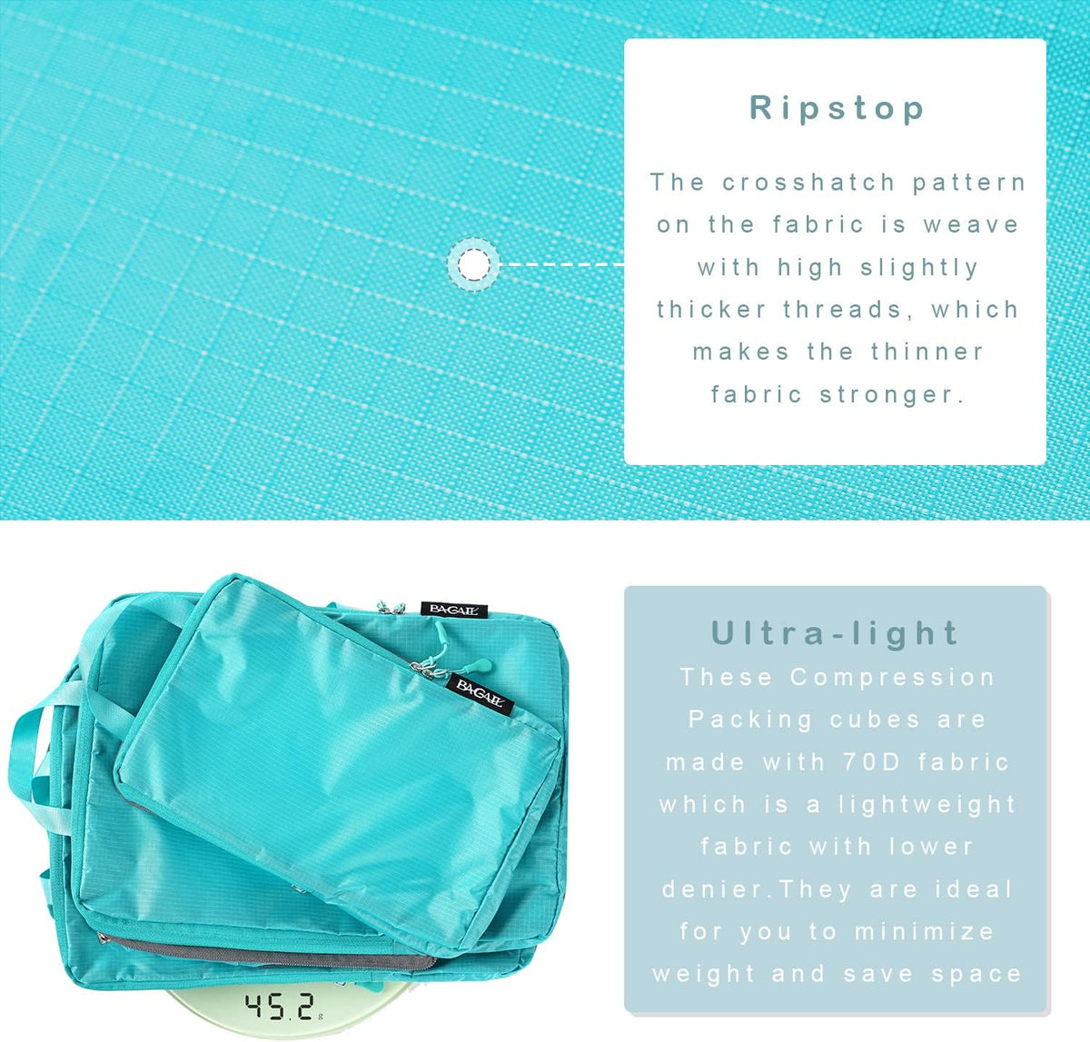 6 Set Ultralight Compression Packing Cubes Packing Organizer for Travel Accessories Luggage Suitcase Backpack