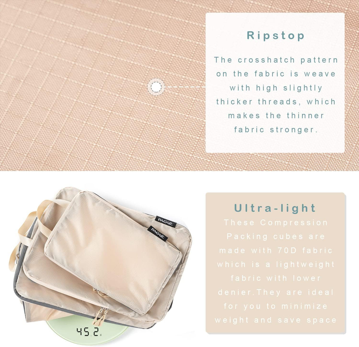 6 Set Ultralight Compression Packing Cubes Packing Organizer for Travel Accessories Luggage Suitcase Backpack