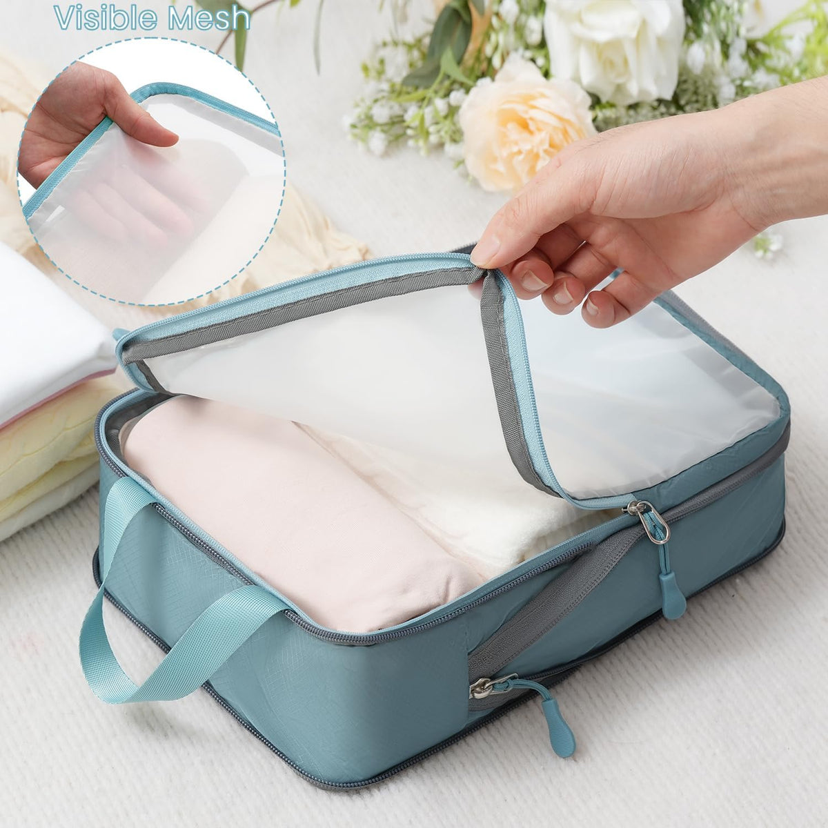 6 Set Ultralight Compression Packing Cubes Packing Organizer for Travel Accessories Luggage Suitcase Backpack
