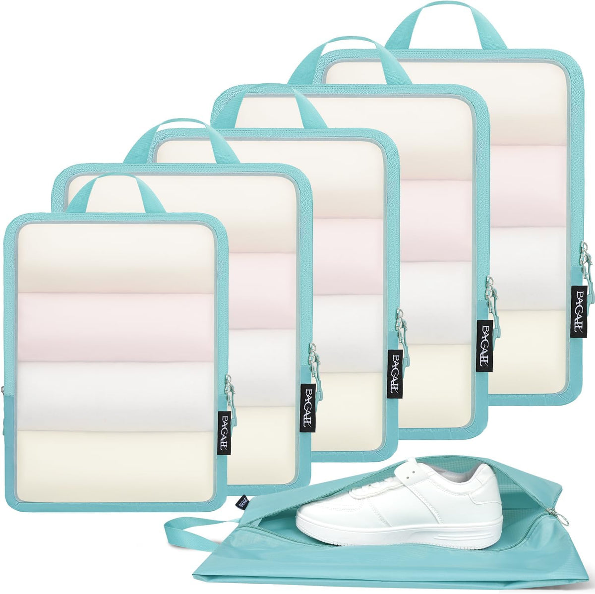 6 Set Ultralight Compression Packing Cubes Packing Organizer for Travel Accessories Luggage Suitcase Backpack