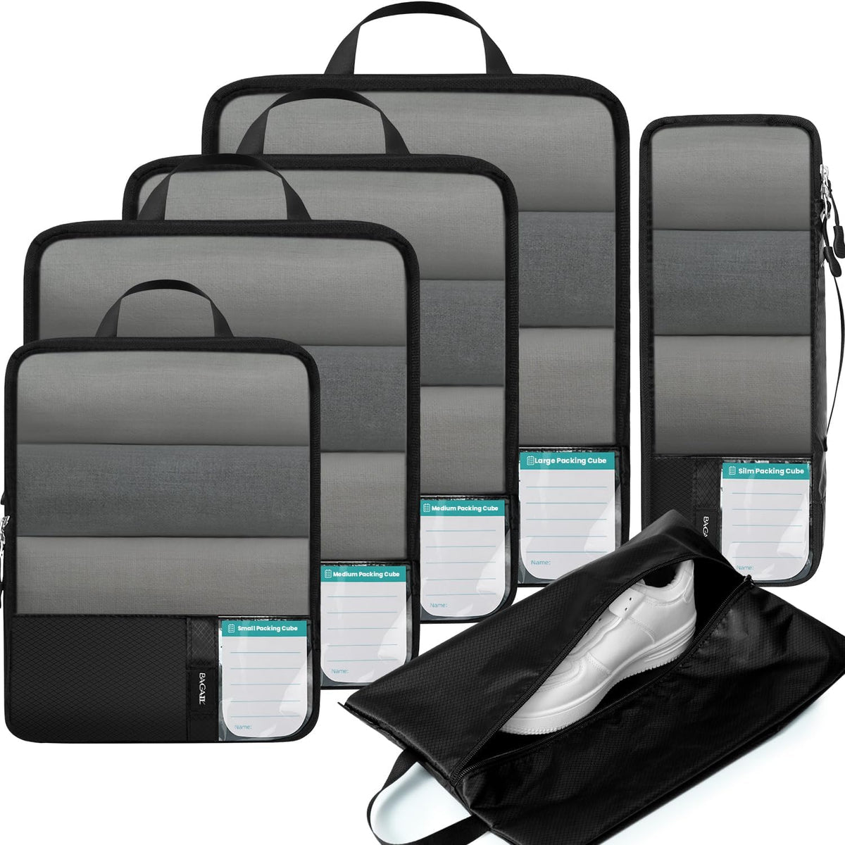 6 Set Ultralight Compression Packing Cubes Packing Organizer for Travel Accessories Luggage Suitcase Backpack