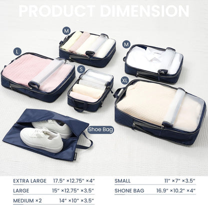 6 Set Ultralight Compression Packing Cubes Packing Organizer for Travel Accessories Luggage Suitcase Backpack