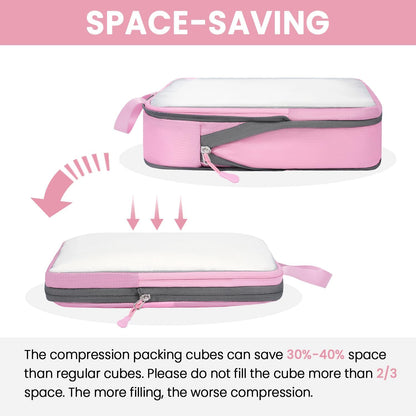 6 Set Ultralight Compression Packing Cubes Packing Organizer for Travel Accessories Luggage Suitcase Backpack