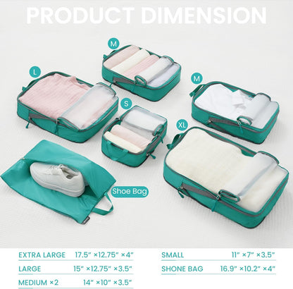 6 Set Ultralight Compression Packing Cubes Packing Organizer for Travel Accessories Luggage Suitcase Backpack