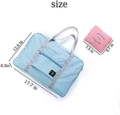 Foldable Travel Duffel Bag Tote Carry on Luggage Bag Spirit Airlines Personal item Sports Gym Bag Water Resistant Weekender Overnight Bags for Women and Men (Blue)
