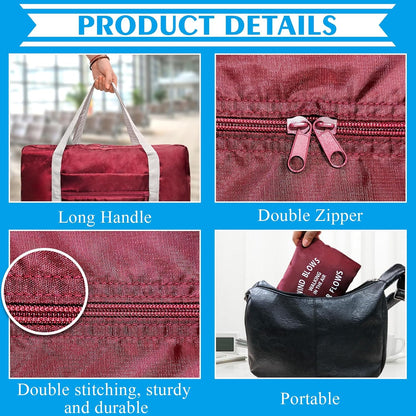 Foldable Travel Duffel Bag Tote Carry on Luggage Bag Spirit Airlines Personal item Sports Gym Bag Water Resistant Weekender Overnight Bags for Women and Men (Blue)