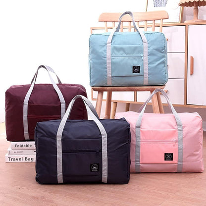 Foldable Travel Duffel Bag Tote Carry on Luggage Bag Spirit Airlines Personal item Sports Gym Bag Water Resistant Weekender Overnight Bags for Women and Men (Blue)