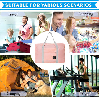 Foldable Travel Duffel Bag Tote Carry on Luggage Bag Spirit Airlines Personal item Sports Gym Bag Water Resistant Weekender Overnight Bags for Women and Men (Blue)