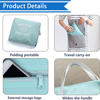 Foldable Travel Duffel Bag Tote Carry on Luggage Bag Spirit Airlines Personal item Sports Gym Bag Water Resistant Weekender Overnight Bags for Women and Men (Blue)