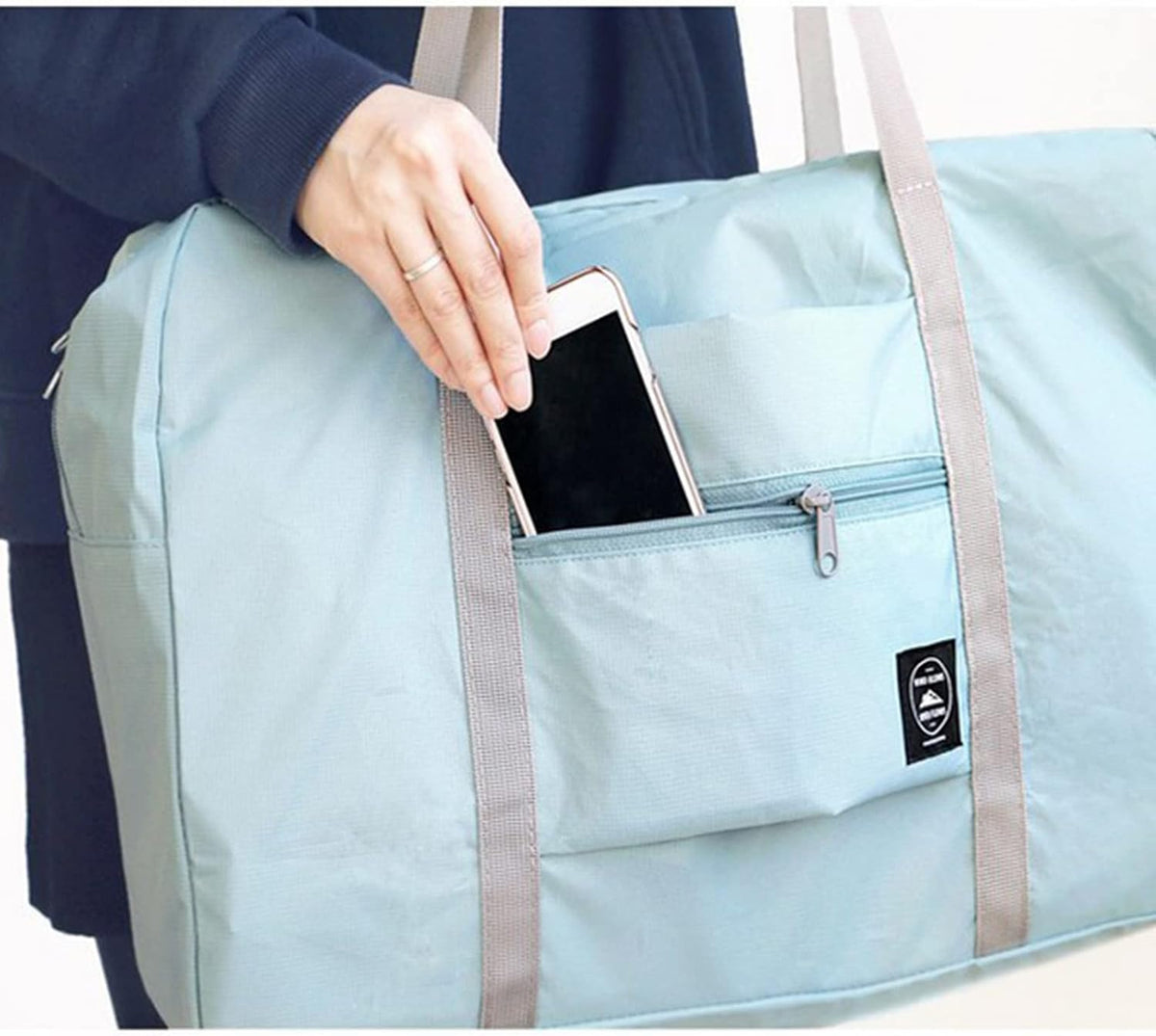 Foldable Travel Duffel Bag Tote Carry on Luggage Bag Spirit Airlines Personal item Sports Gym Bag Water Resistant Weekender Overnight Bags for Women and Men (Blue)