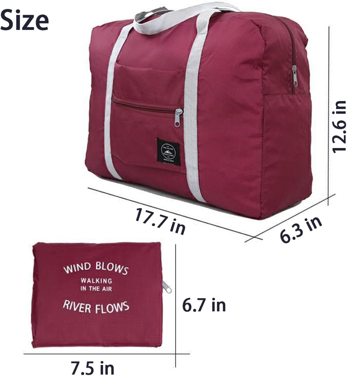 Foldable Travel Duffel Bag Tote Carry on Luggage Bag Spirit Airlines Personal item Sports Gym Bag Water Resistant Weekender Overnight Bags for Women and Men (Blue)