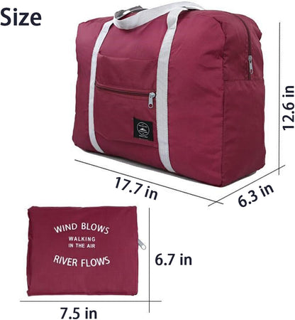 Foldable Travel Duffel Bag Tote Carry on Luggage Bag Spirit Airlines Personal item Sports Gym Bag Water Resistant Weekender Overnight Bags for Women and Men (Blue)
