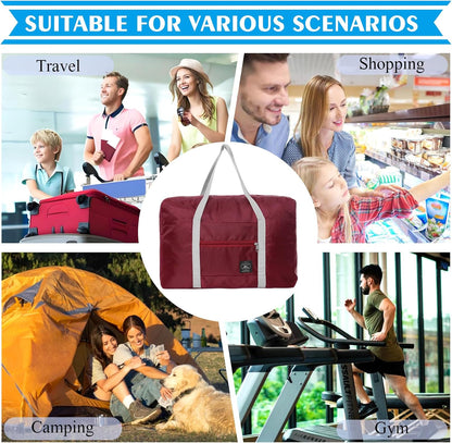 Foldable Travel Duffel Bag Tote Carry on Luggage Bag Spirit Airlines Personal item Sports Gym Bag Water Resistant Weekender Overnight Bags for Women and Men (Blue)