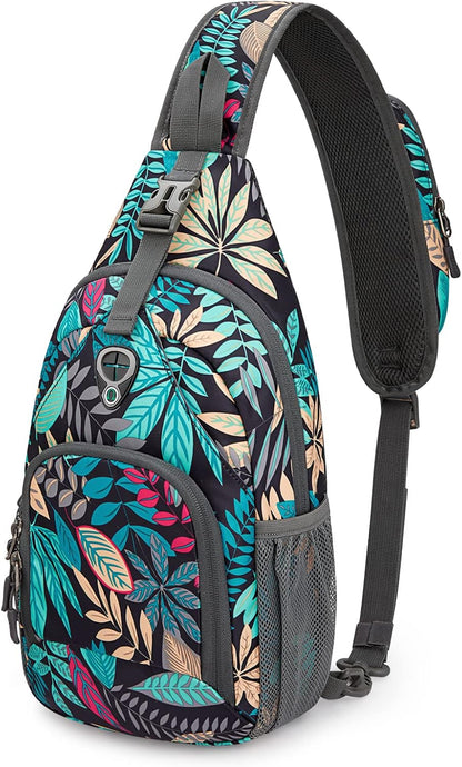 RFID Sling Bag Crossbody Backpack Small Chest Shoulder Bag Hiking Outdoor | Water-Resistant polyester Material, Size: 7.5 x 4 x 15 Inches, Travel, Sports, Reversible and Breathable Shoulder Strap