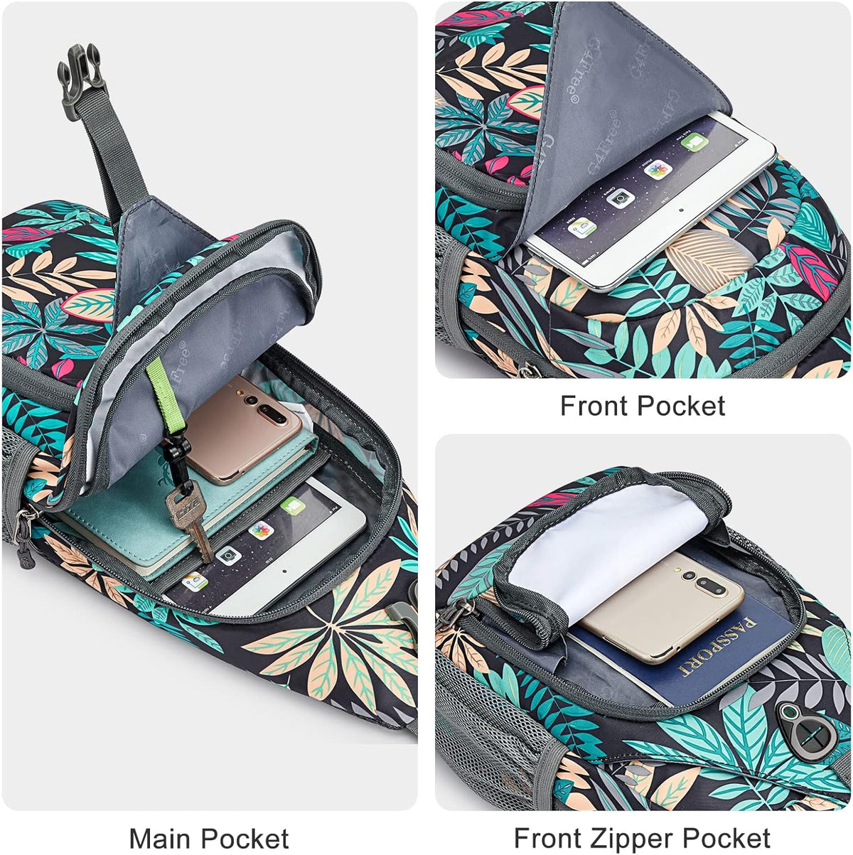 RFID Sling Bag Crossbody Backpack Small Chest Shoulder Bag Hiking Outdoor | Water-Resistant polyester Material, Size: 7.5 x 4 x 15 Inches, Travel, Sports, Reversible and Breathable Shoulder Strap