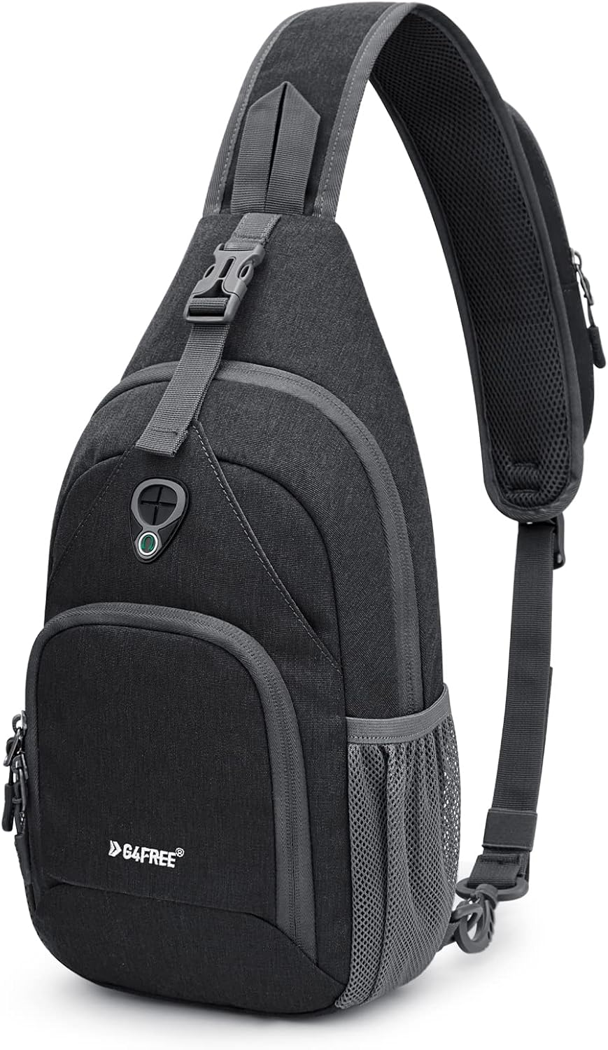 RFID Sling Bag Crossbody Backpack Small Chest Shoulder Bag Hiking Outdoor | Water-Resistant polyester Material, Size: 7.5 x 4 x 15 Inches, Travel, Sports, Reversible and Breathable Shoulder Strap