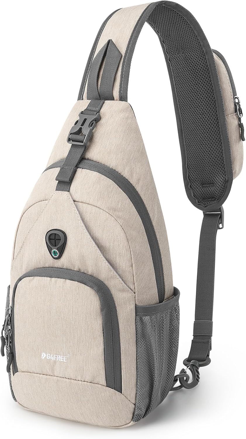 RFID Sling Bag Crossbody Backpack Small Chest Shoulder Bag Hiking Outdoor | Water-Resistant polyester Material, Size: 7.5 x 4 x 15 Inches, Travel, Sports, Reversible and Breathable Shoulder Strap