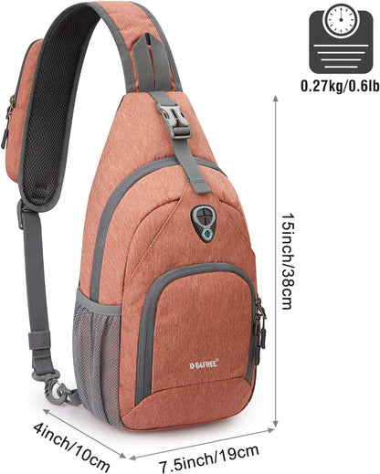 RFID Sling Bag Crossbody Backpack Small Chest Shoulder Bag Hiking Outdoor | Water-Resistant polyester Material, Size: 7.5 x 4 x 15 Inches, Travel, Sports, Reversible and Breathable Shoulder Strap