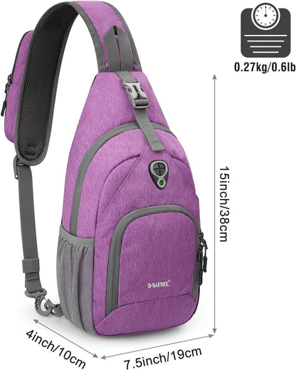 RFID Sling Bag Crossbody Backpack Small Chest Shoulder Bag Hiking Outdoor | Water-Resistant polyester Material, Size: 7.5 x 4 x 15 Inches, Travel, Sports, Reversible and Breathable Shoulder Strap