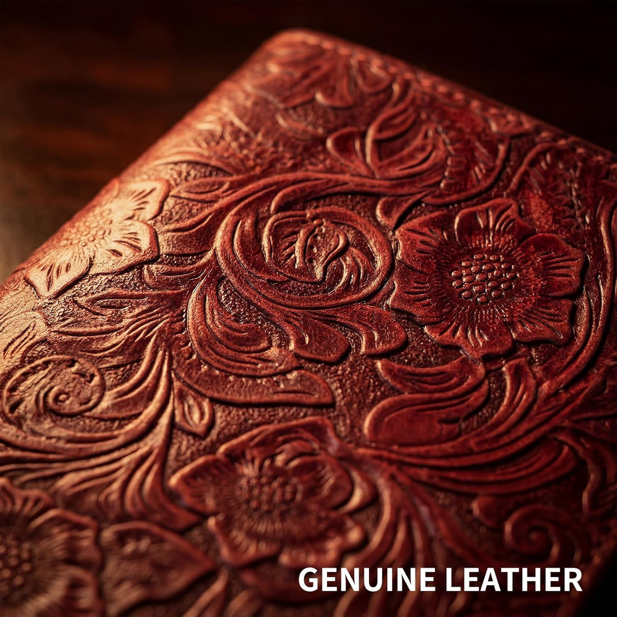 Genuine Leather Passport Holder Travel Bifold Wallet For Men And Women Slim RFID Blocking Brown