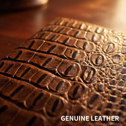 Genuine Leather Passport Holder Travel Bifold Wallet For Men And Women Slim RFID Blocking Brown