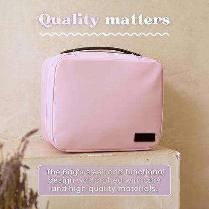 Clean Towels XL Dedicated Travel Cosmetic Makeup Bag, Portable Large Capacity Beauty Toiletry Water Resistant Organizer Case with Dividers, Zipped Compartments