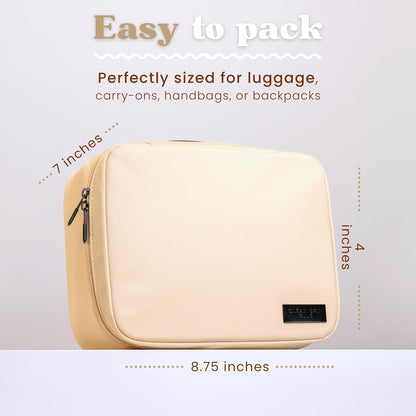 Clean Towels XL Dedicated Travel Cosmetic Makeup Bag, Portable Large Capacity Beauty Toiletry Water Resistant Organizer Case with Dividers, Zipped Compartments