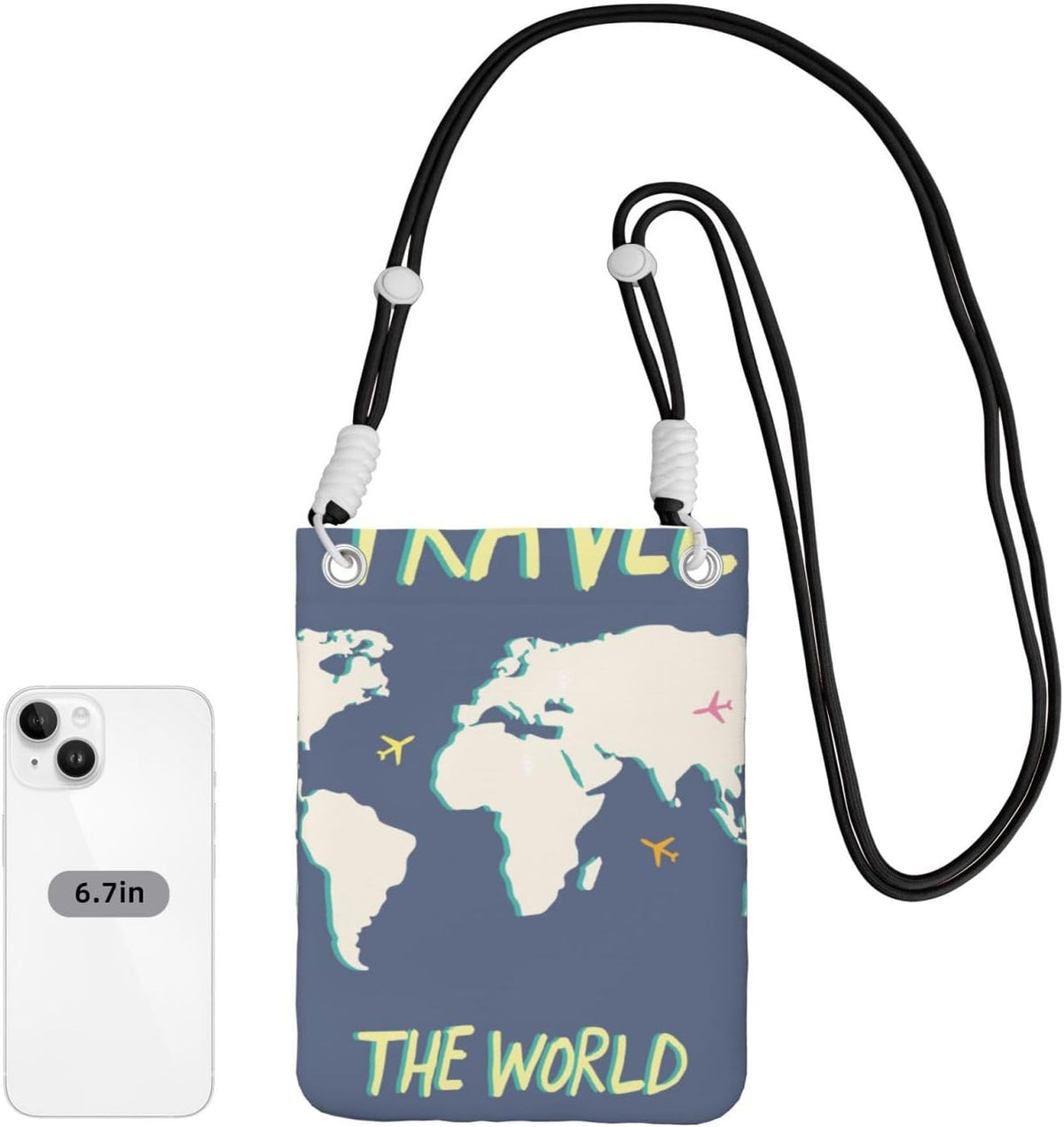Travel the World for Crossbody Phone Bag, Small & Lightweight Crossbody Purse for Women with Adjustable Strap, Water-Resistant Daily Commuter Bag for Phone, Wallet, Keys