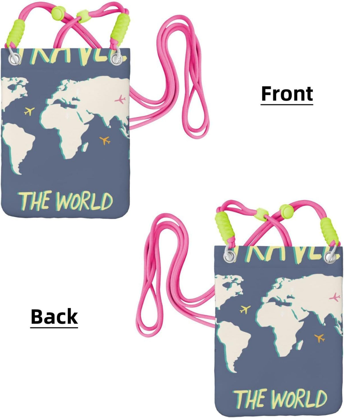 Travel the World for Crossbody Phone Bag, Small & Lightweight Crossbody Purse for Women with Adjustable Strap, Water-Resistant Daily Commuter Bag for Phone, Wallet, Keys