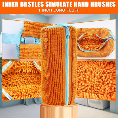 2 Pack Chenille Laundry Bag for Sneaker Cleaner 17 x 7.5 Inch | Two pack laundry bag for shoe washing machine, chenille lining for washer and dryer, auto-lock zipper, shoe bags for travel