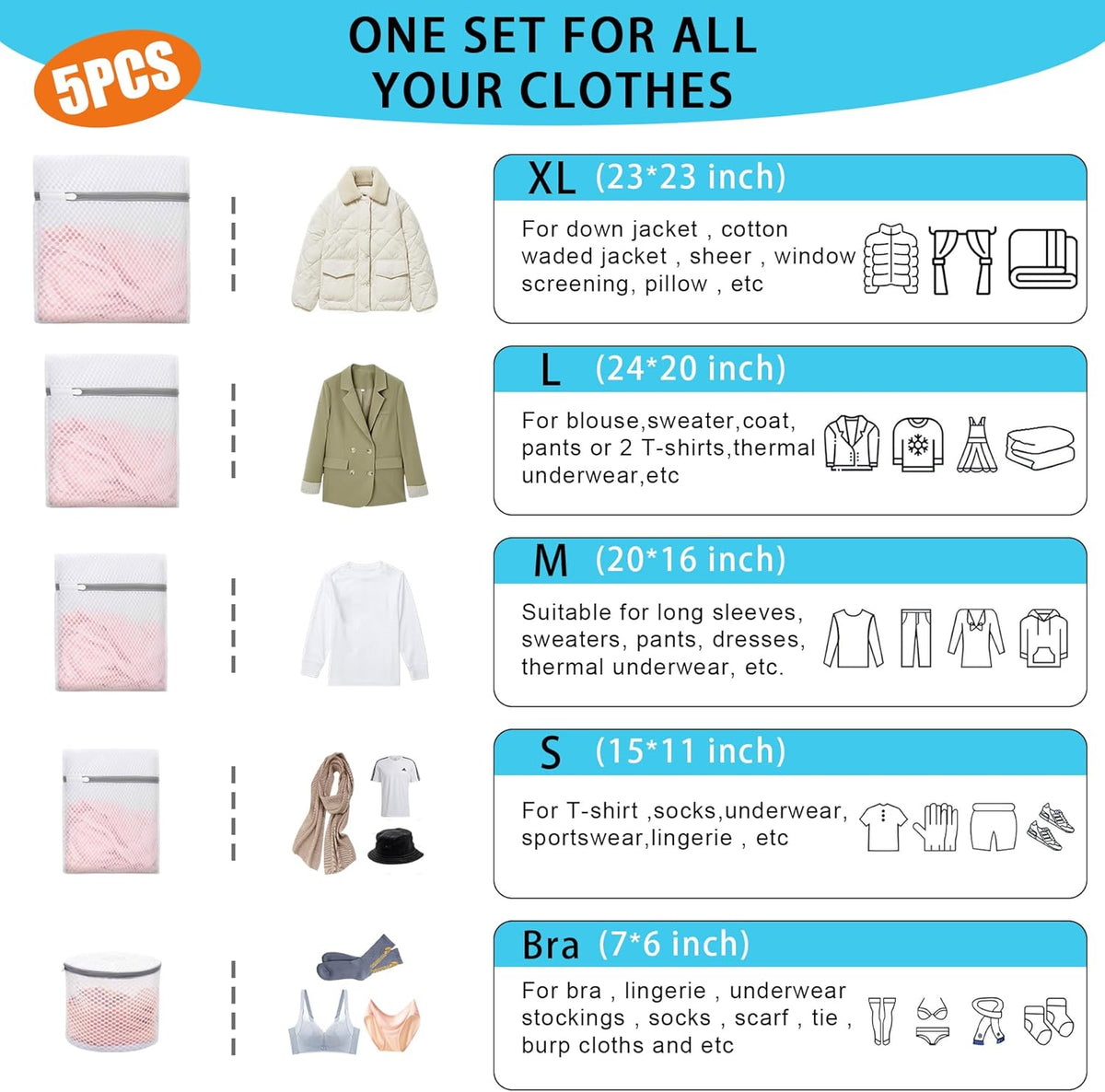 2 Pack Chenille Laundry Bag for Sneaker Cleaner 17 x 7.5 Inch | Two pack laundry bag for shoe washing machine, chenille lining for washer and dryer, auto-lock zipper, shoe bags for travel