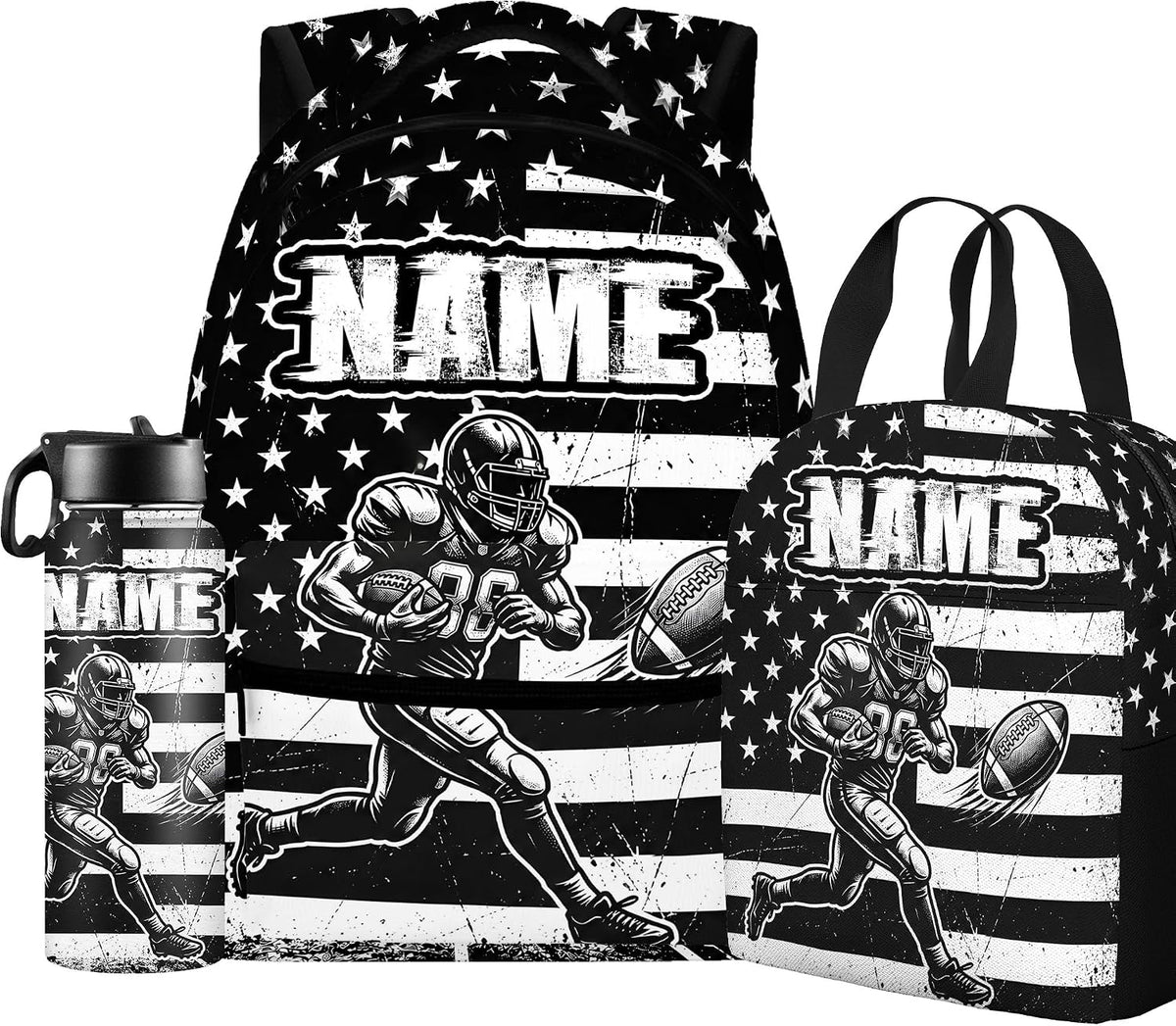 Custom Name Basketball Backpack Set for Boys,Personalized Bookbag with Lunch Box & Water Bottle for Travel School Camp, Ice Cream Drip Basketball School Bag Design, Back to School Gifts
