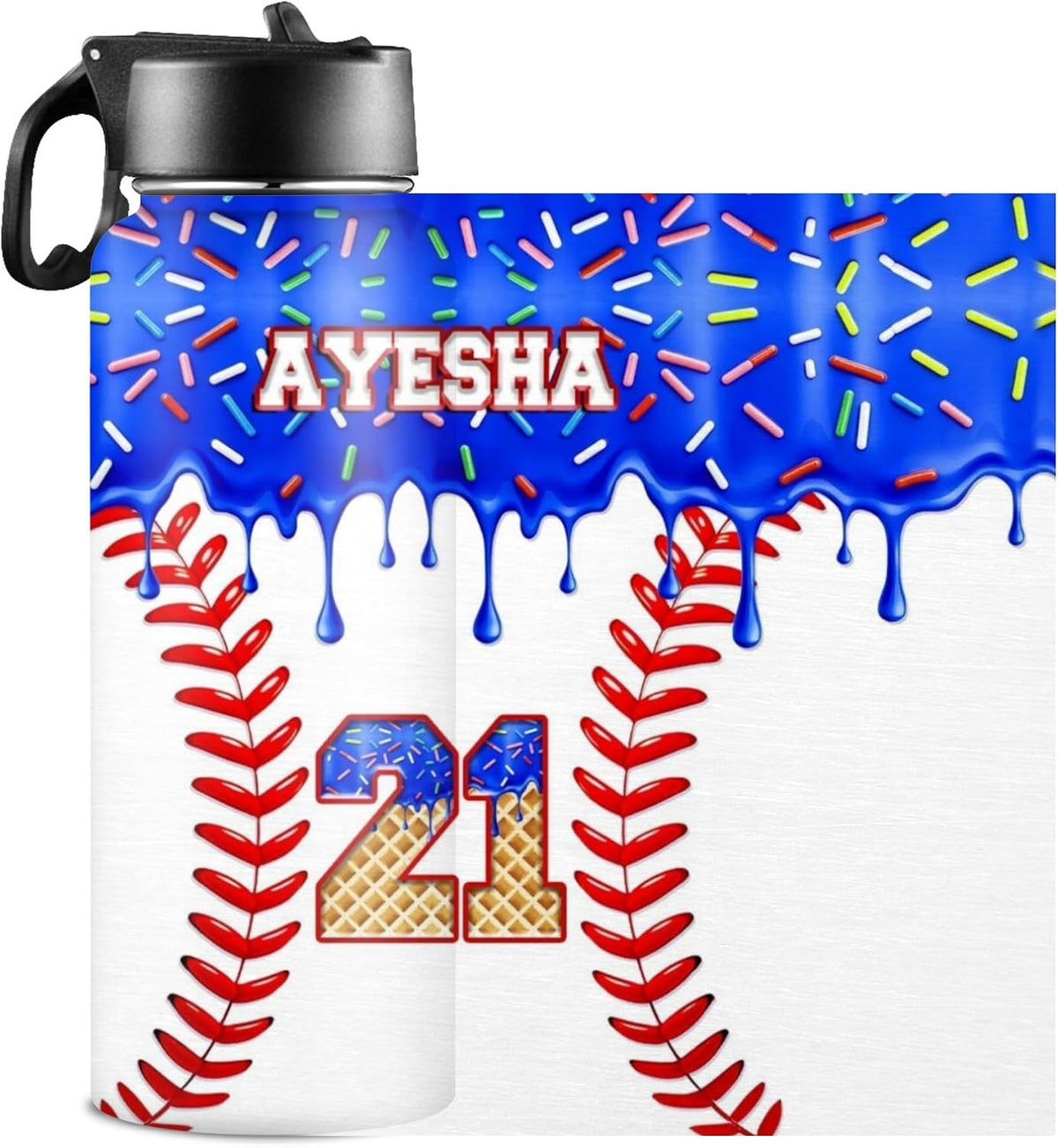 Custom Name Basketball Backpack Set for Boys,Personalized Bookbag with Lunch Box & Water Bottle for Travel School Camp, Ice Cream Drip Basketball School Bag Design, Back to School Gifts