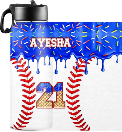 Custom Name Basketball Backpack Set for Boys,Personalized Bookbag with Lunch Box & Water Bottle for Travel School Camp, Ice Cream Drip Basketball School Bag Design, Back to School Gifts