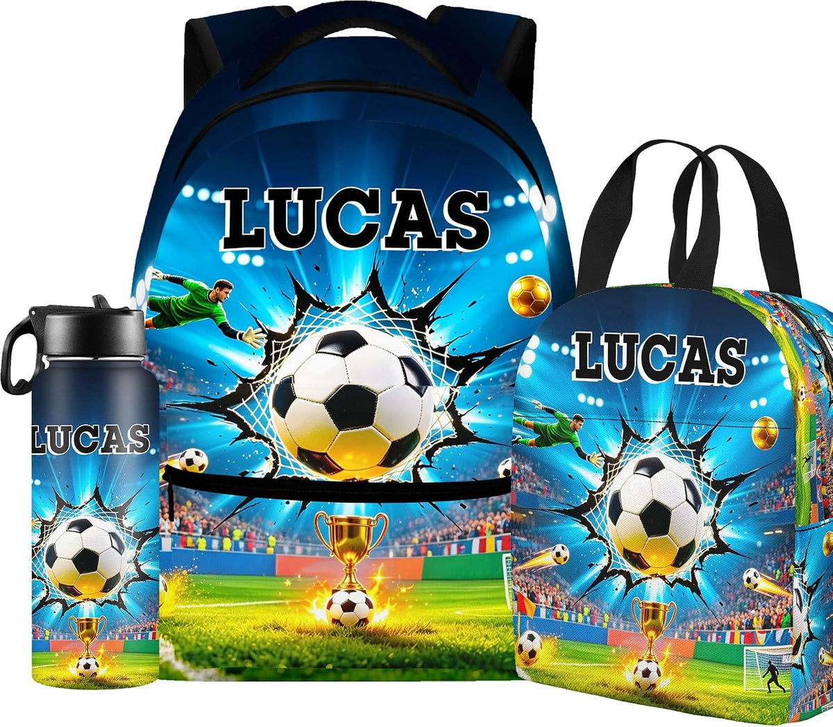 Custom Name Basketball Backpack Set for Boys,Personalized Bookbag with Lunch Box & Water Bottle for Travel School Camp, Ice Cream Drip Basketball School Bag Design, Back to School Gifts