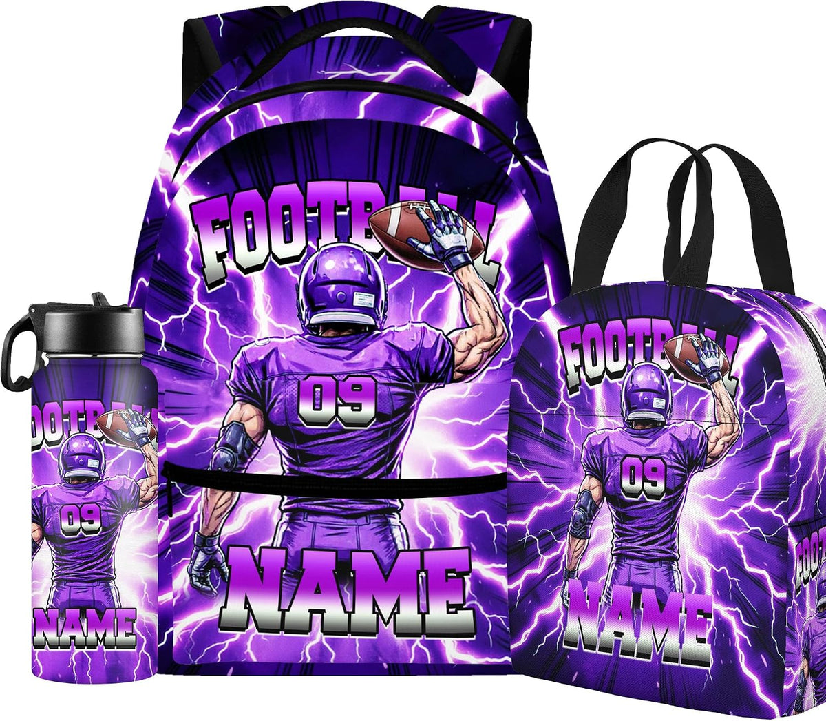 Custom Name Basketball Backpack Set for Boys,Personalized Bookbag with Lunch Box & Water Bottle for Travel School Camp, Ice Cream Drip Basketball School Bag Design, Back to School Gifts