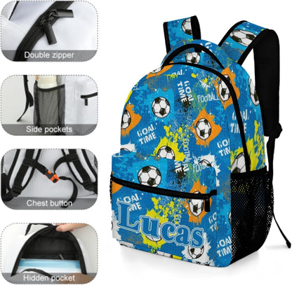 Custom Name Basketball Backpack Set for Boys,Personalized Bookbag with Lunch Box & Water Bottle for Travel School Camp, Ice Cream Drip Basketball School Bag Design, Back to School Gifts