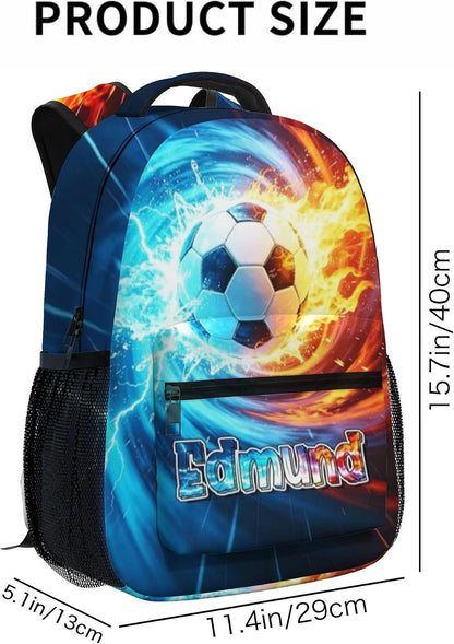Custom Name Basketball Backpack Set for Boys,Personalized Bookbag with Lunch Box & Water Bottle for Travel School Camp, Ice Cream Drip Basketball School Bag Design, Back to School Gifts