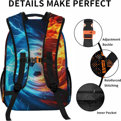 Custom Name Basketball Backpack Set for Boys,Personalized Bookbag with Lunch Box & Water Bottle for Travel School Camp, Ice Cream Drip Basketball School Bag Design, Back to School Gifts